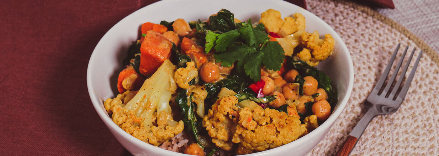 Bowl of vegan curry
