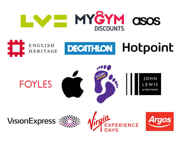 Various logos of companies where discounts are available