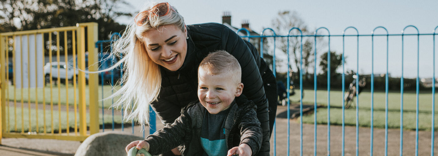 mum and son in the park