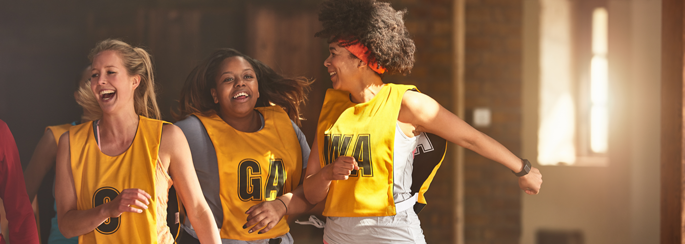 Team of ladies ready for a game