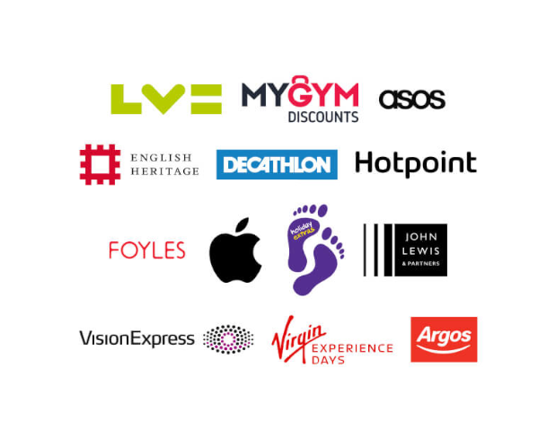 Logos of retailers that benenden offer rewards on