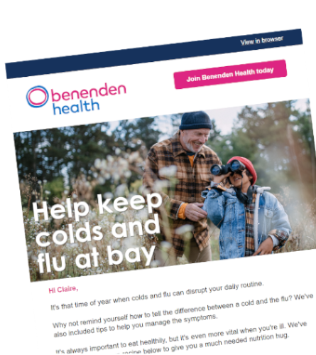 Example image of a Benenden Health e-newsletter