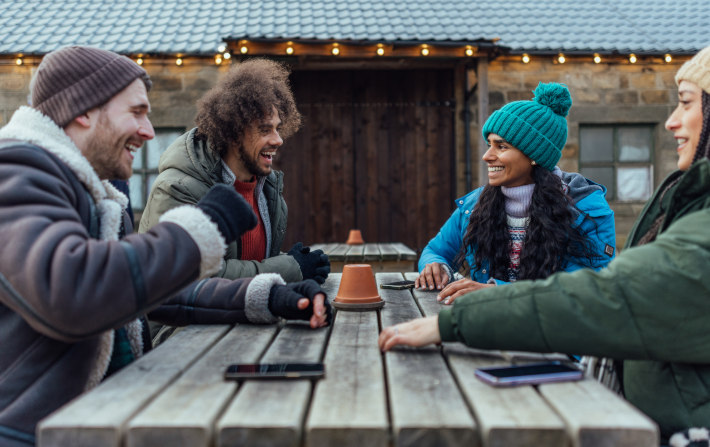 Group of people relaxing