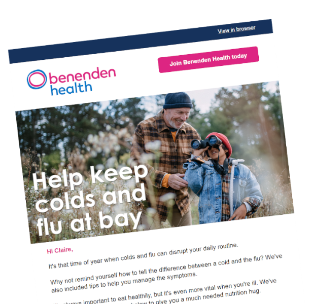 Example image of a Benenden Health e-newsletter