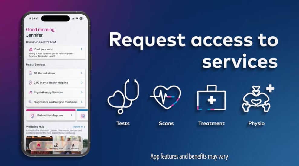 Benenden Health App video thumbnail image.