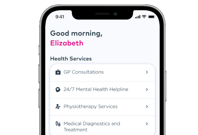 Image of the Benenden Health app