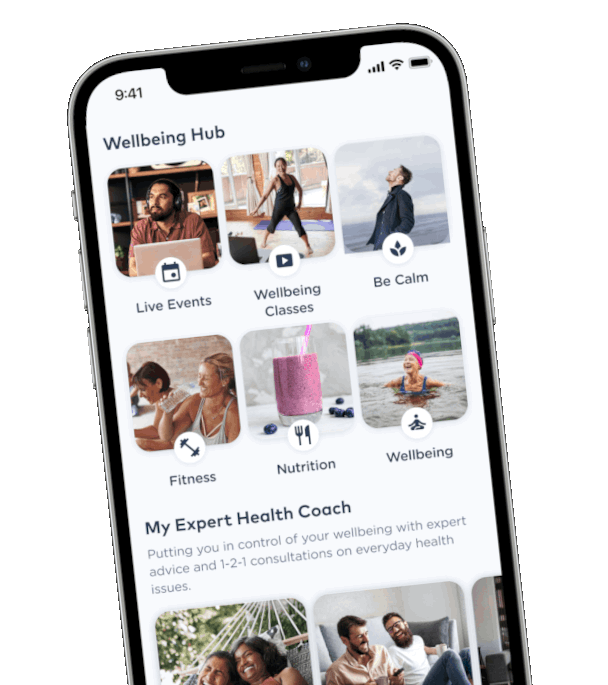 Image of the benenden app on a smartphone screen