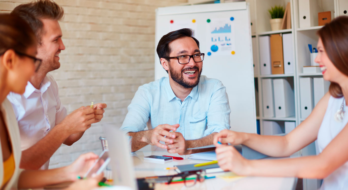 Group of colleagues chatting