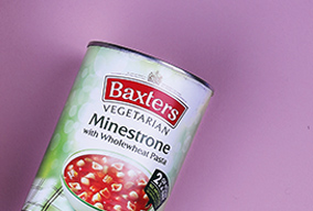 Tin of Baxters Vegetarian Minestrone with Wholemeal Pasta Tin of Baxters Vegetarian Minestrone with Wholemeal Pasta