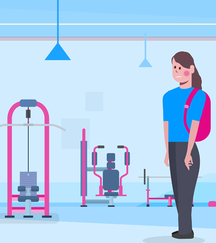 She can't take part at the gym due to endometriosis
