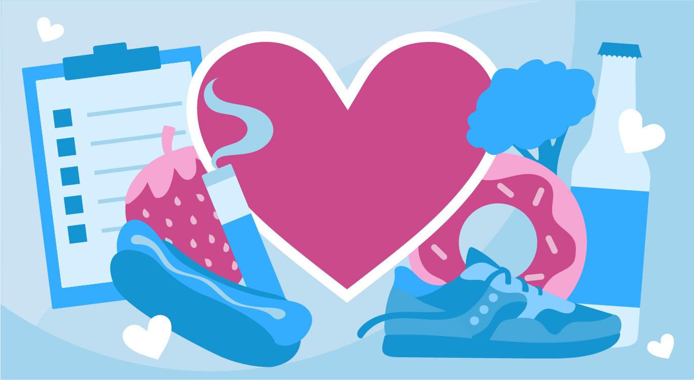 How to lower your heart age showing food and lifestyle choices How to lower your heart age showing food and lifestyle choices