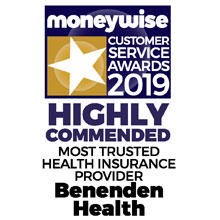 Moneywise Customer Service Awards - Highly commeded - Most trusted health insurance provider