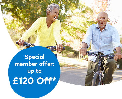 Mature couple cycling