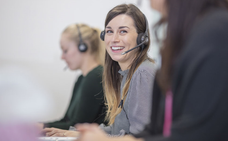 Image of Benenden Health employee working in call centre