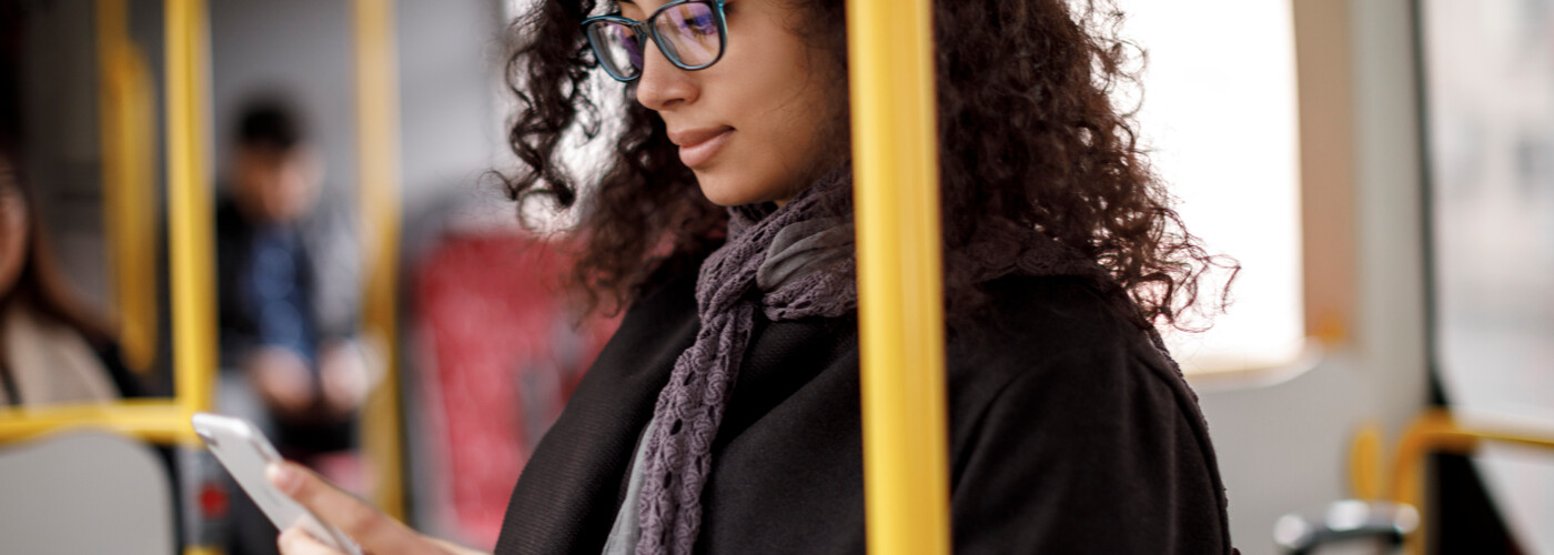 woman searching symptoms online on her phone