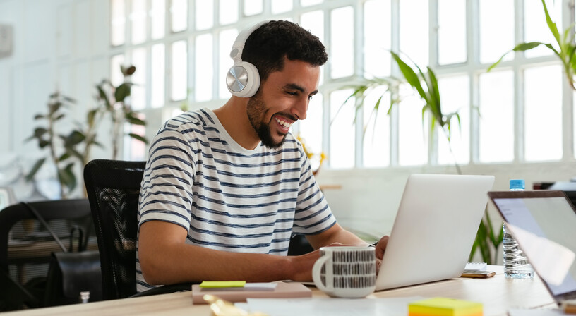 guy with headphones