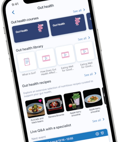 Screenshot of a wellbeing module on the Benenden Health App