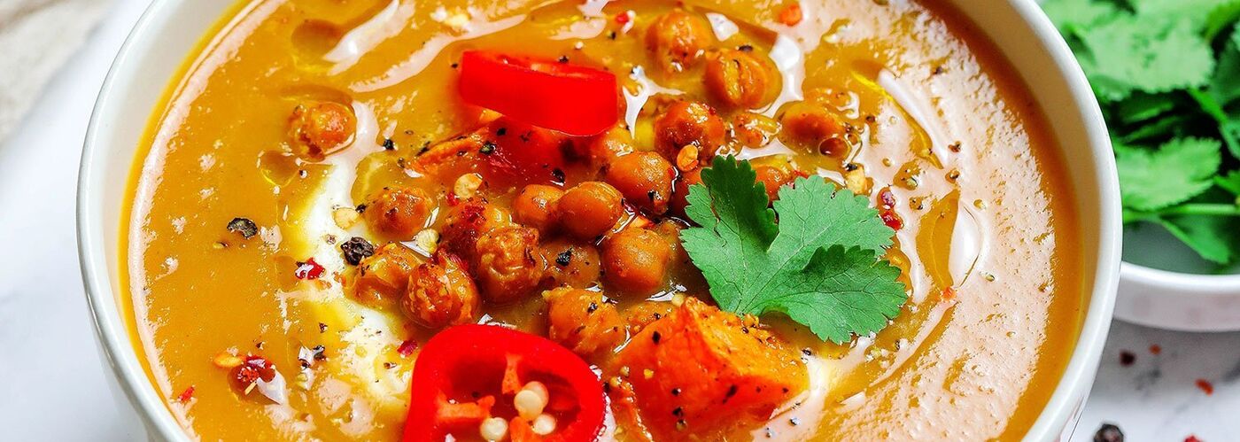 Bowl of chilli butternut squash soup