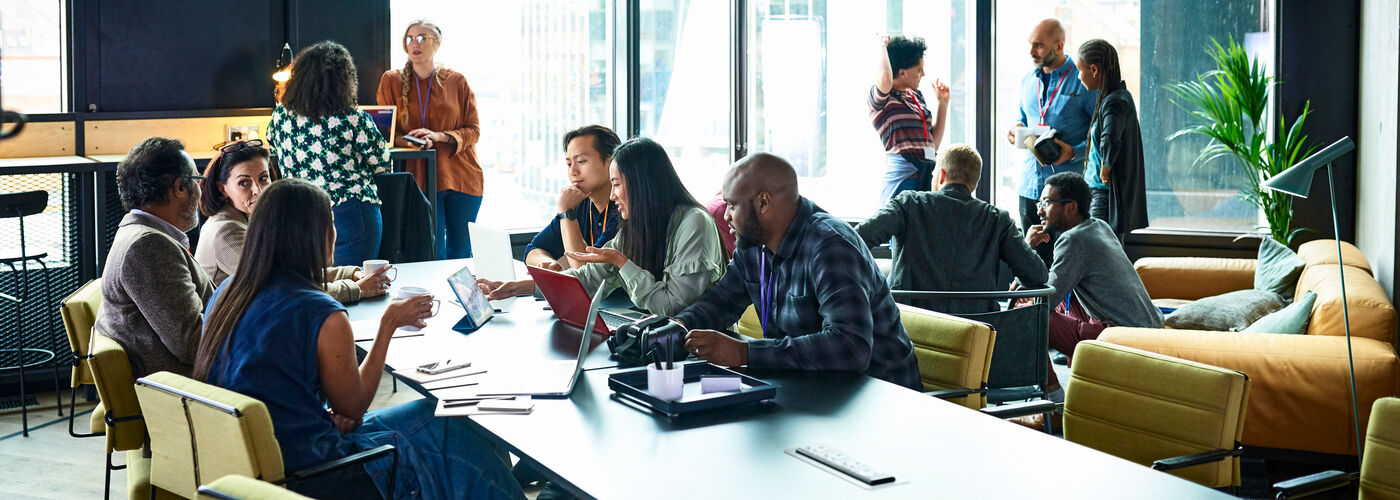 Office-based team having a meeting