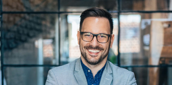 Smart gentlemen relaxed, smiling