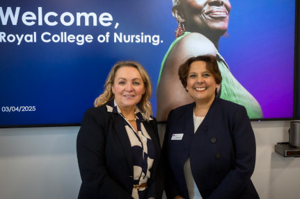 Prof. Nicola Ranger with Benenden Health's Cheryl Lythgoe